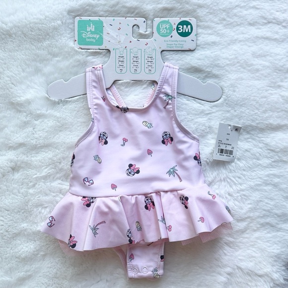 Disney Other - NWT Disney Baby Minnie Mouse Tutu One Piece Bathingsuit Pink size 3 mos